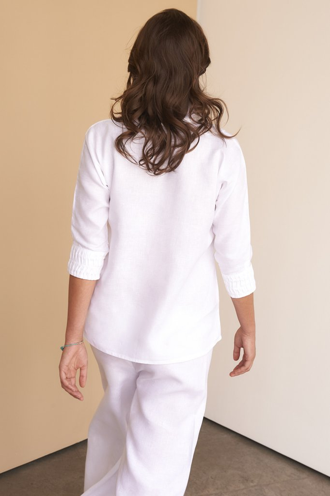 Shop White Linen Amalya Pants For Aed 606 By Facil Blanco Dubai Women