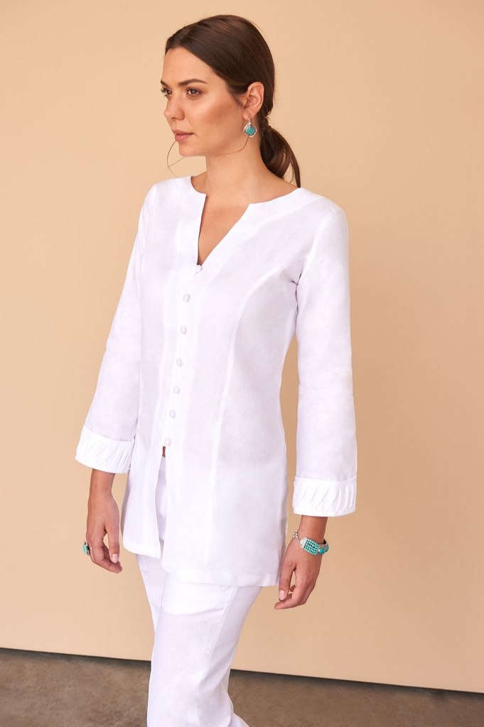 white linen blouses uk