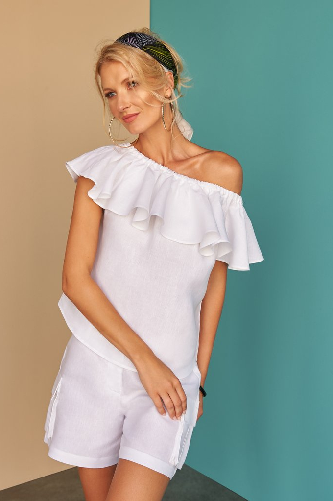 white linen tops uk