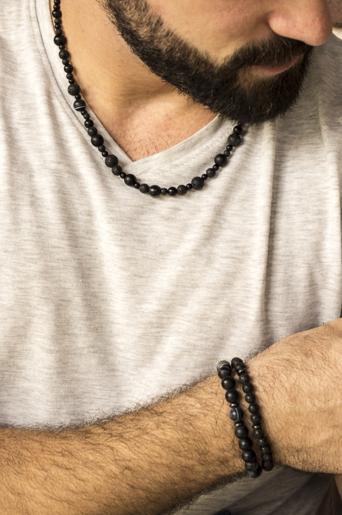 Shop Short Black Necklace For Him for AED 250 by Janna Charskaya ...