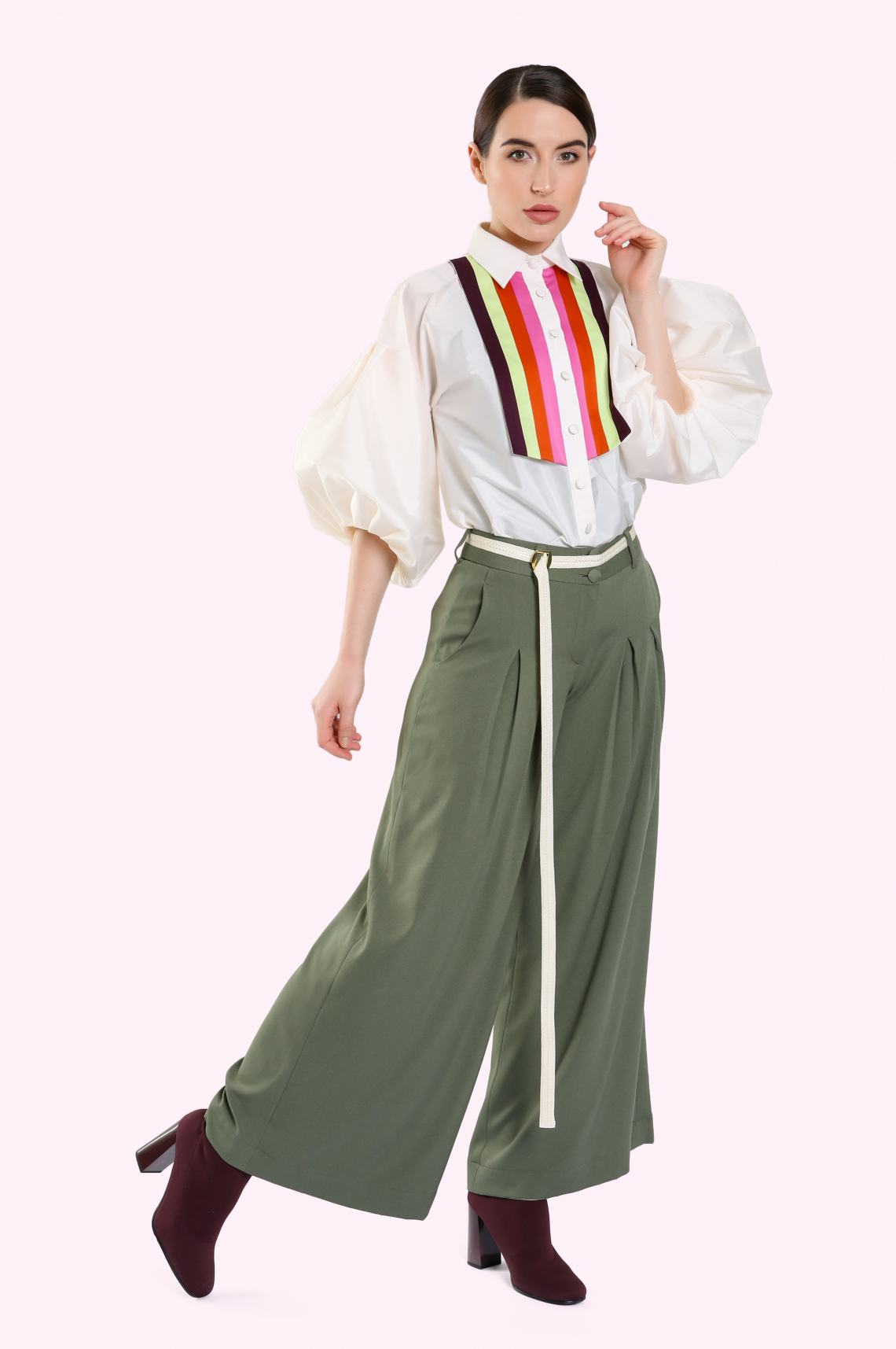 dark green palazzo pants