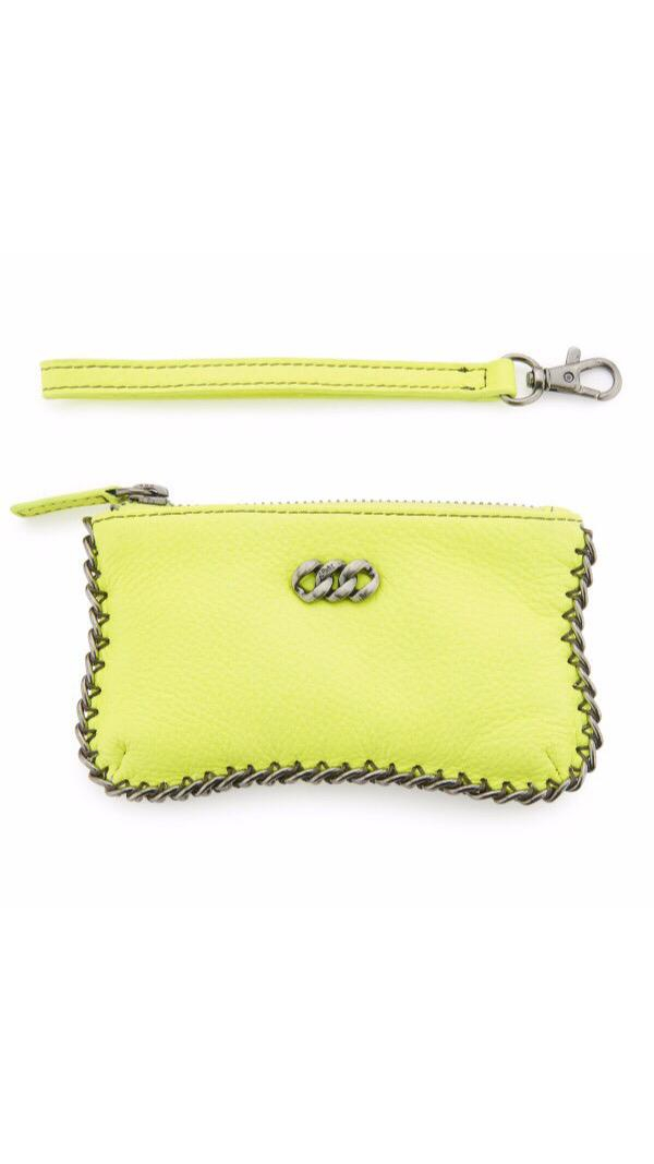 yellow neon purse