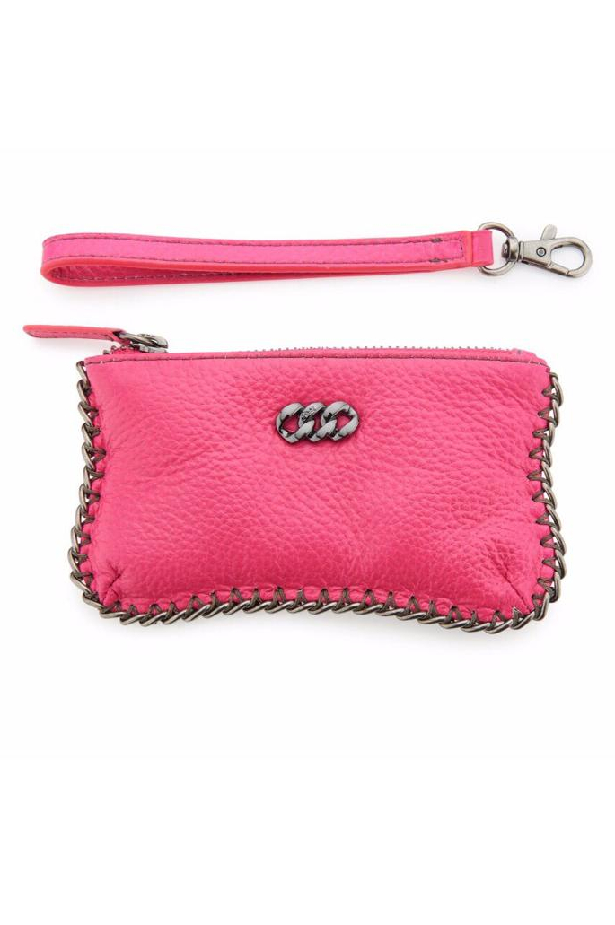 neon pink shoulder bag