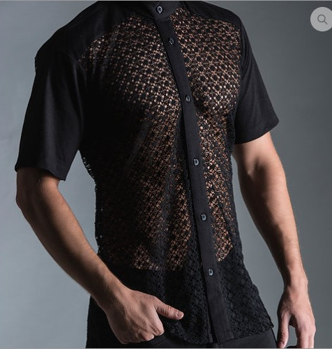 Shop Full lace polo shirt for AED 310.25 by Gyn Cabrera Mendoza ...