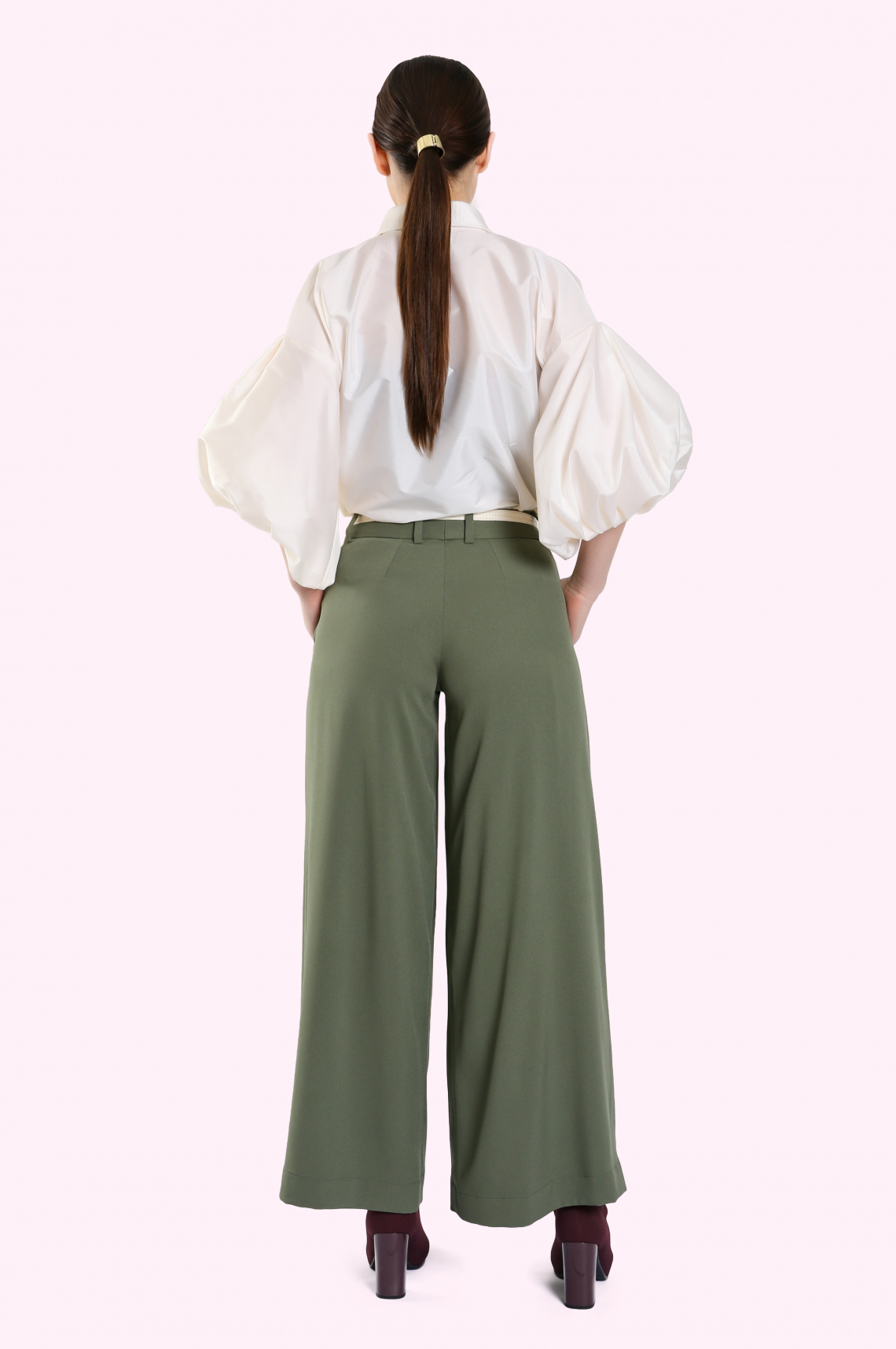 Shop Military Green Palazzo Pants for AED 850 by L'MANE | Women Pants ...